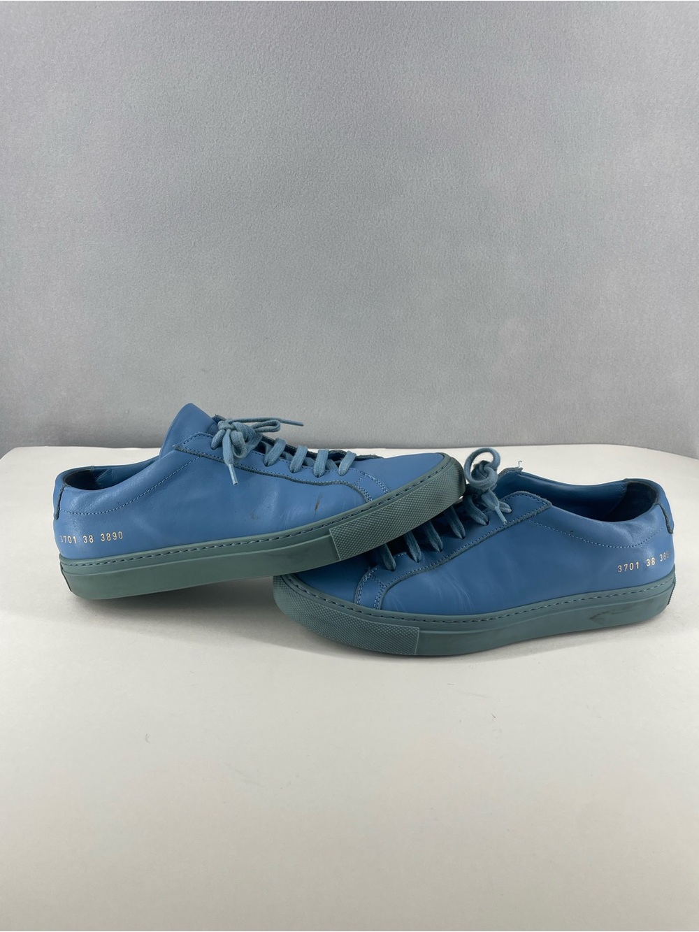 Woman by Common Projects Achilles Leather Sneaker Blue EU38 US8 W Made In Italy
